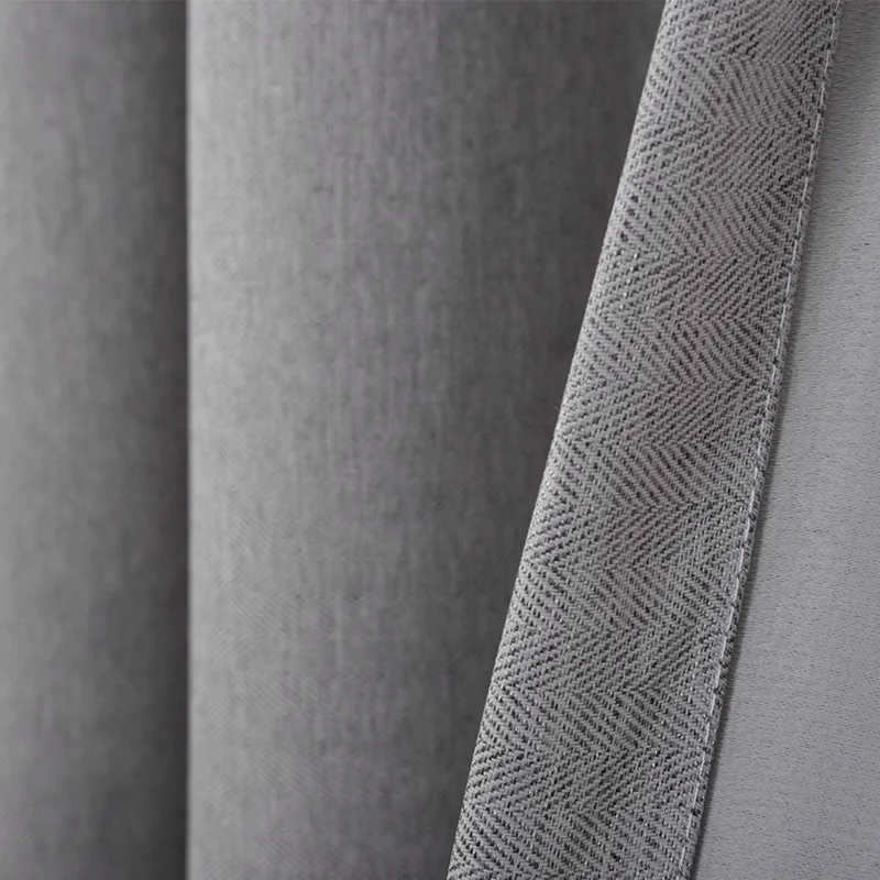Espesar moderno Color sólido 90% Cortinas de lino de algodón gris Cortinas de tela para sala de estar dormitorio cocina Cortinas