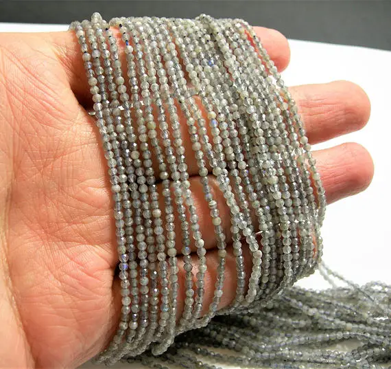 Labradorite - 2mm faceted round beads - full strand - 180 beads - micro faceted 1