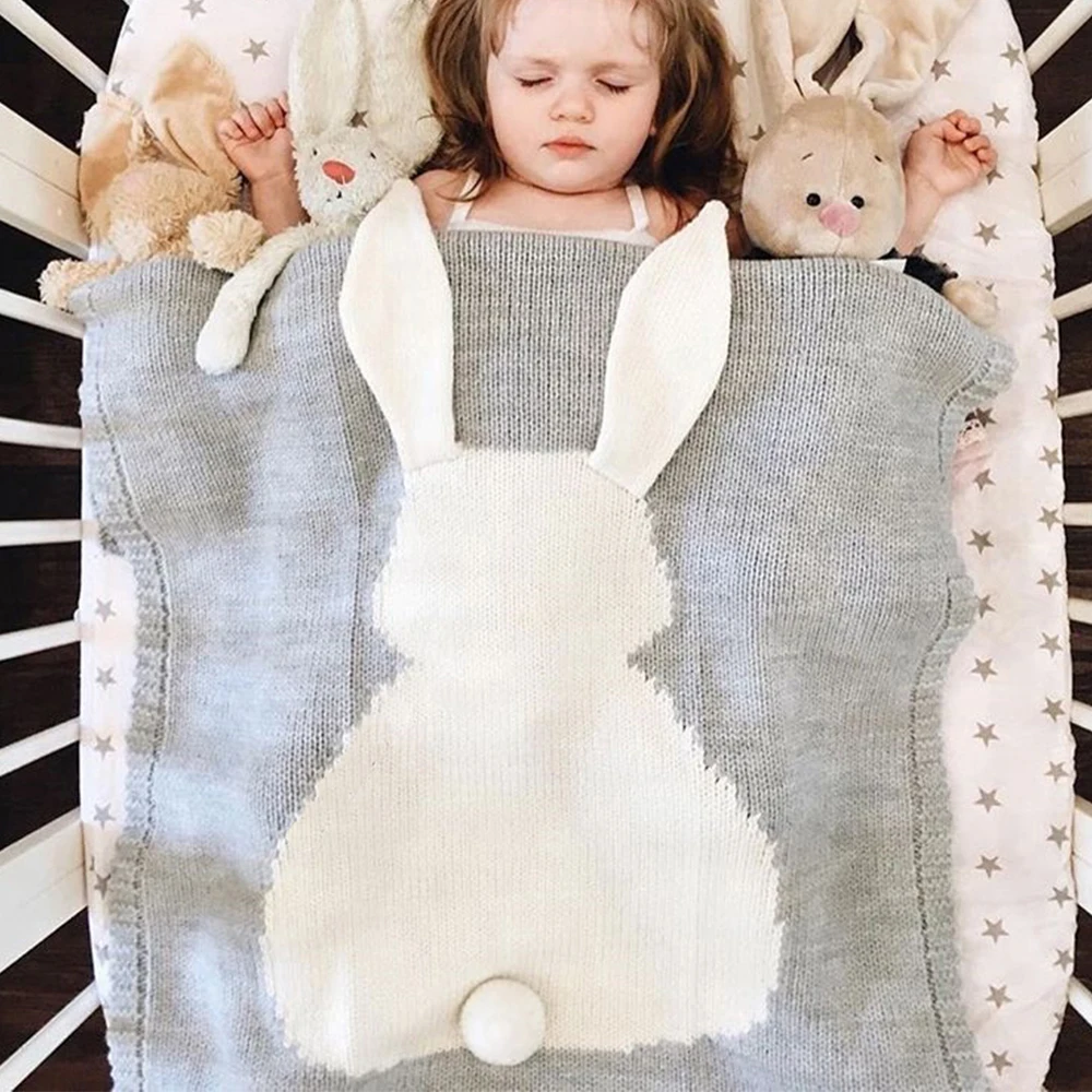 Детское постельное белье одеяло s новорожденный кролик ухо теплая вязаная пеленка банное полотенце Товары для малышей одеяло и пеленка