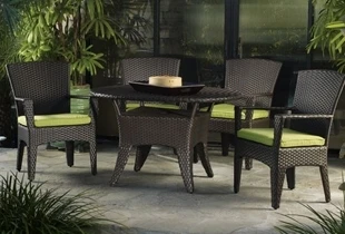 

leisure ways plastic bamboo rattan restaurant dining tables and chairs