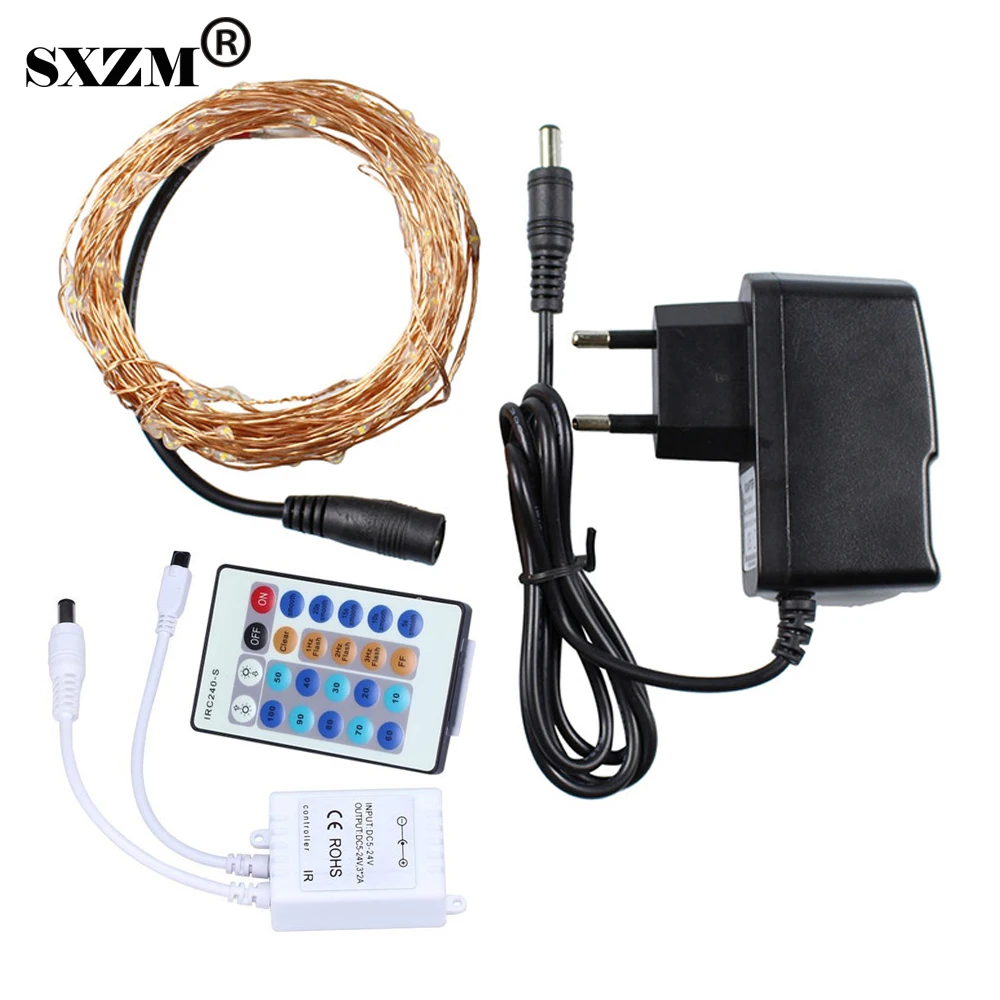 Buy SXZM 10M 100led Copper Led string light+12V1A