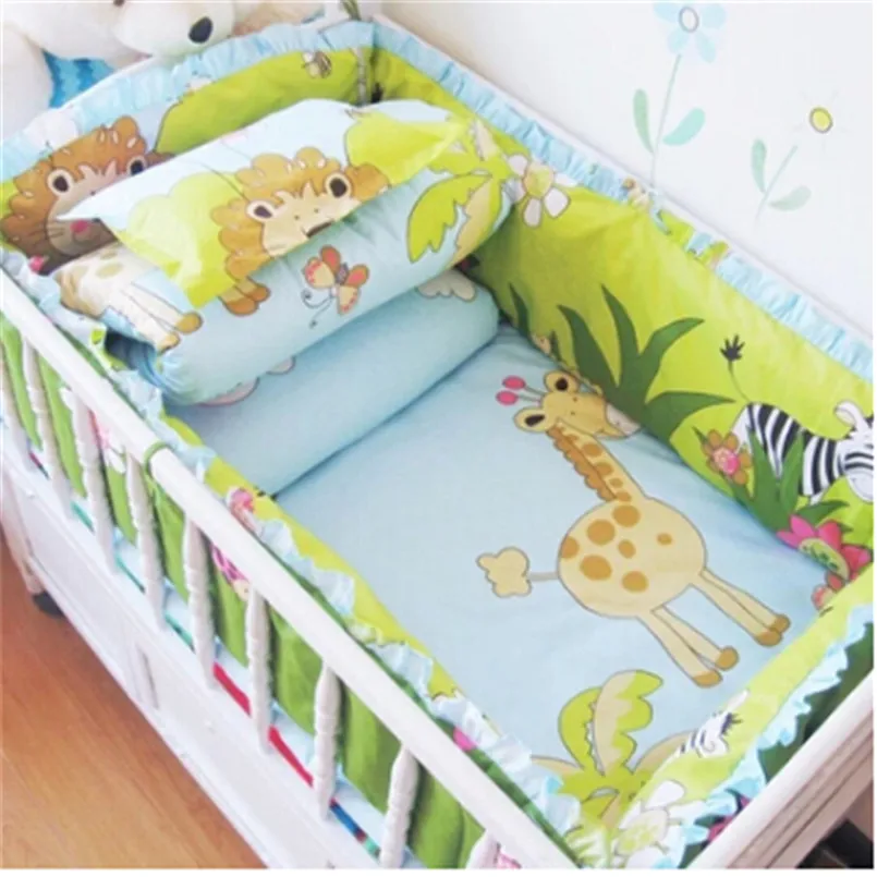 Baby Bed Set Baby bedding set Baby crib bedding set 100% cotton include Quilt Bumper bed Skirt etc
