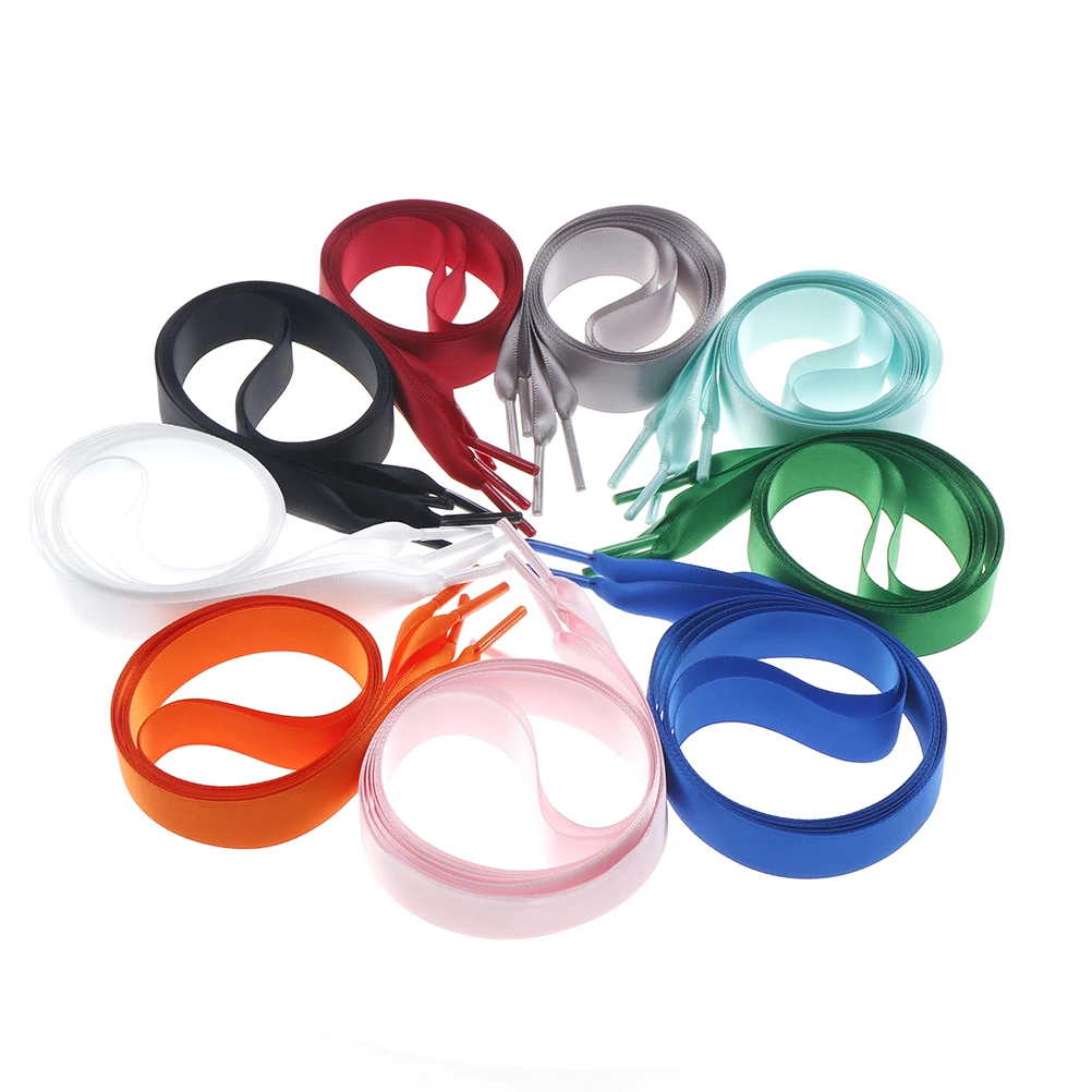 100CM Fashion Shoe Laces Sneaker Sport Shoes Lace One Pair Drop Shipping Flat Silk Ribbon Shoelaces 1Pair