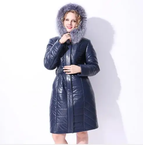 Зимнее пуховое пальто Для женщин длинная куртка с секциями Slim Fit капюшоном