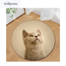 Белый Кот мультфильм круглый Нескользящий Впитывающий Коврик для ванны коврик для гостиной спальни ковровое покрытие для пола Infantil