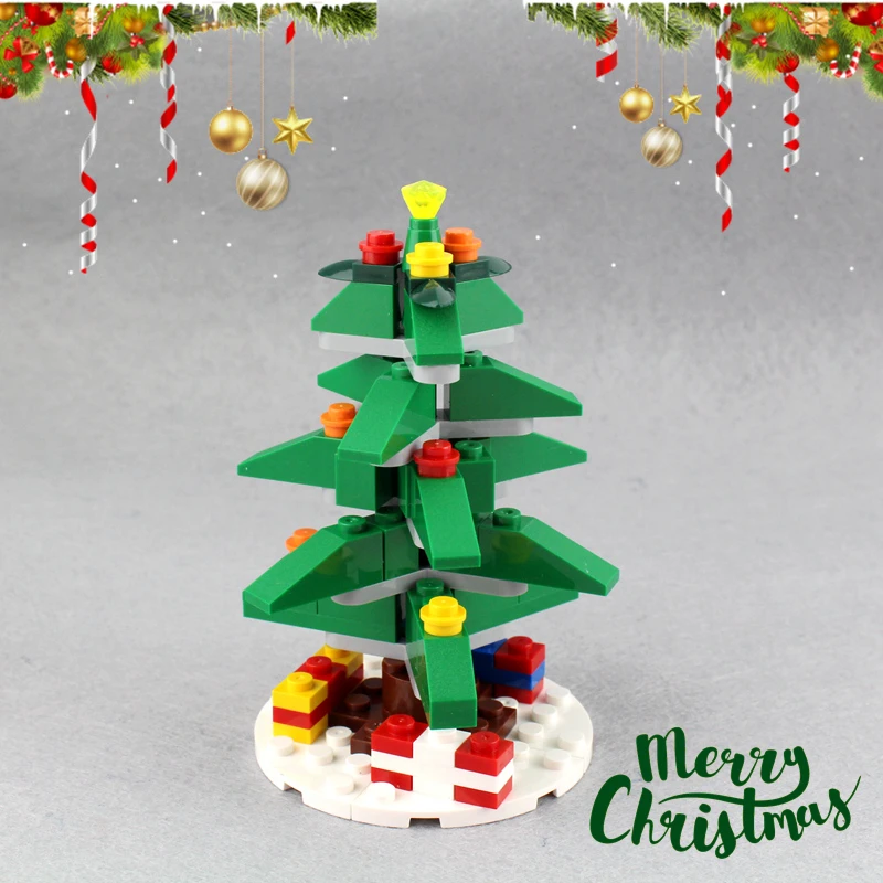 

10CM Christmas Tree 77 Block Brick RZ101 Decoration Artical Action Figure Building Kits Blocks Bricks Models Christmas Gifts
