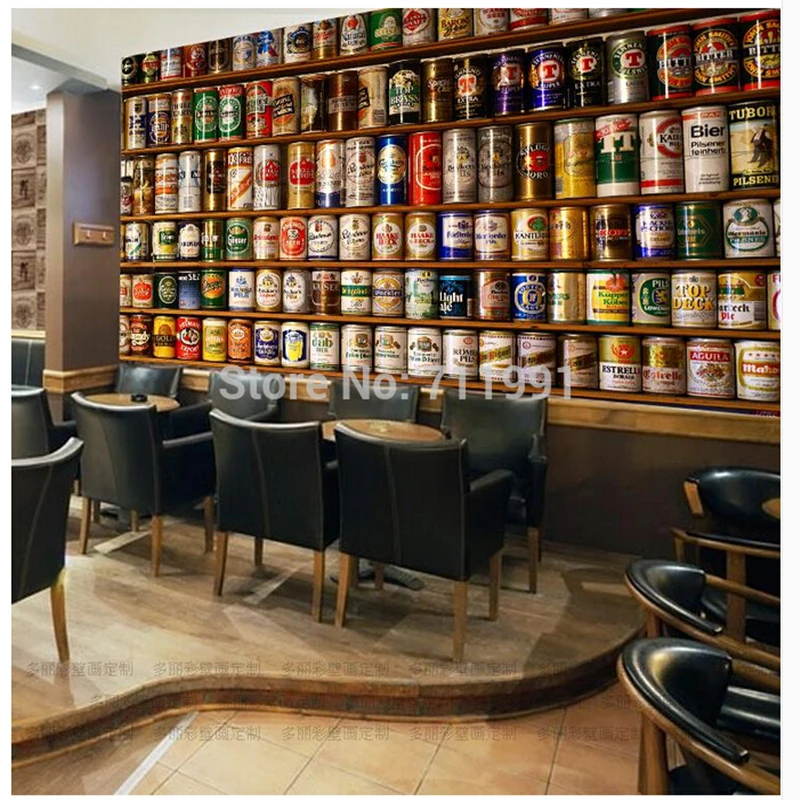 

Custom vintage wallpaper, 3D beer murals for living room bar KTV restaurant background wall Home Decoration papel de parede