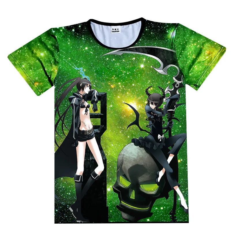 Бесплатная доставка Аниме Манга Black Rock Shooter футболка Для женщин мужчин Косплэй Mesh