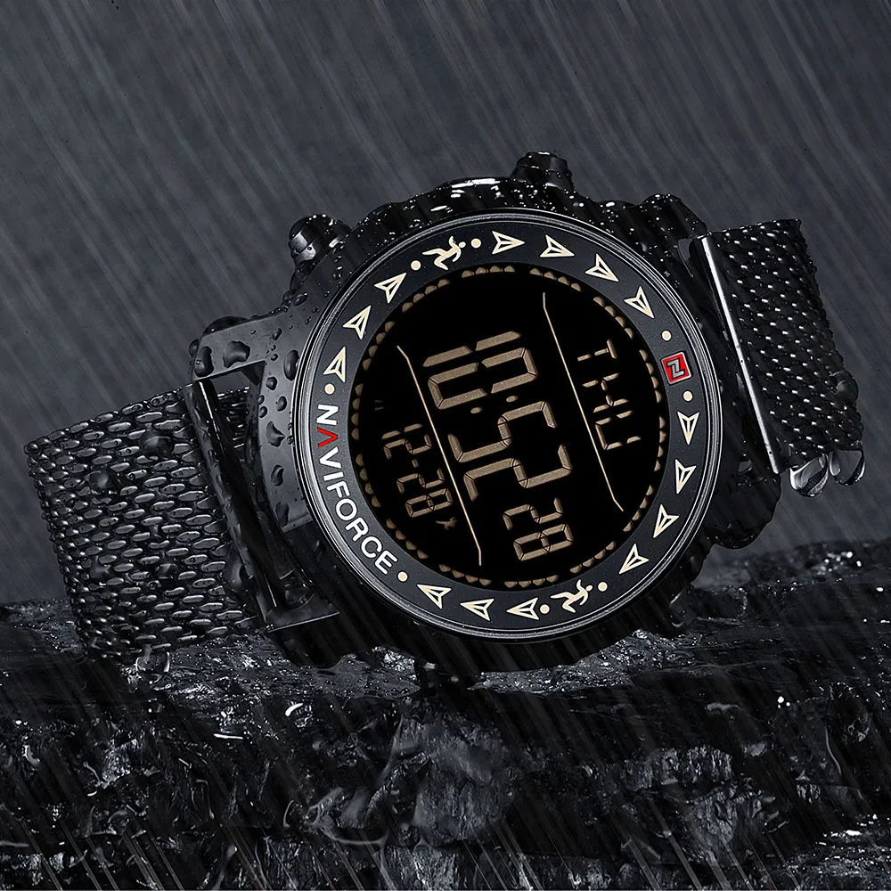 Бренд Naviforce цифровые часы мужские шагомер многофункциональные спортивные Relojes