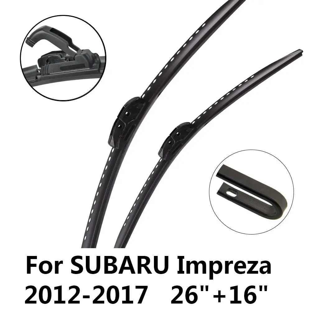 Специально для SUBARU Impreza 2012 до спереди лобовое стекло автомобиля дворник Fit крюк оружия 2" и 16" Натуральный каучук щётки лобового стекла - Цвет: Impreza 2012 to 2017