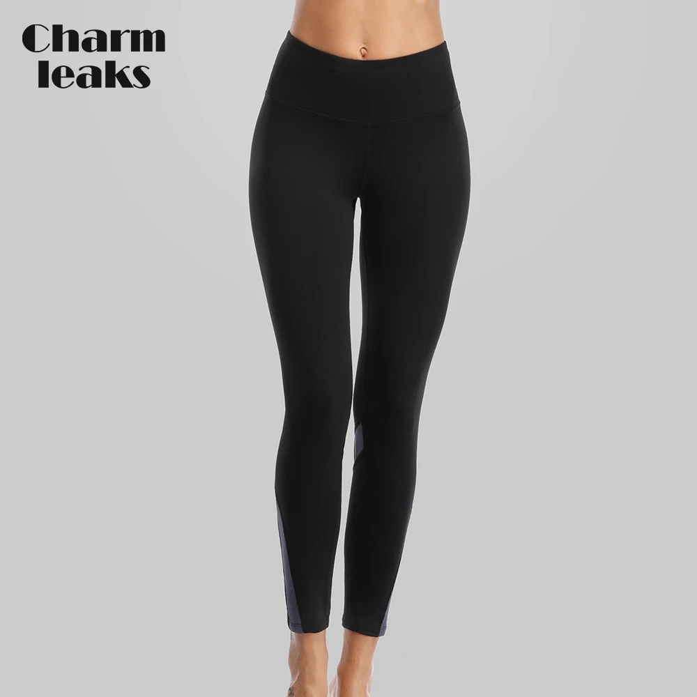 Charmleaks, женские штаны для йоги, женские тонкие спортивные штаны с высокой талией, эластичные брюки для спортзала, фитнеса, бега, дышащая спортивная одежда - Цвет: GRA