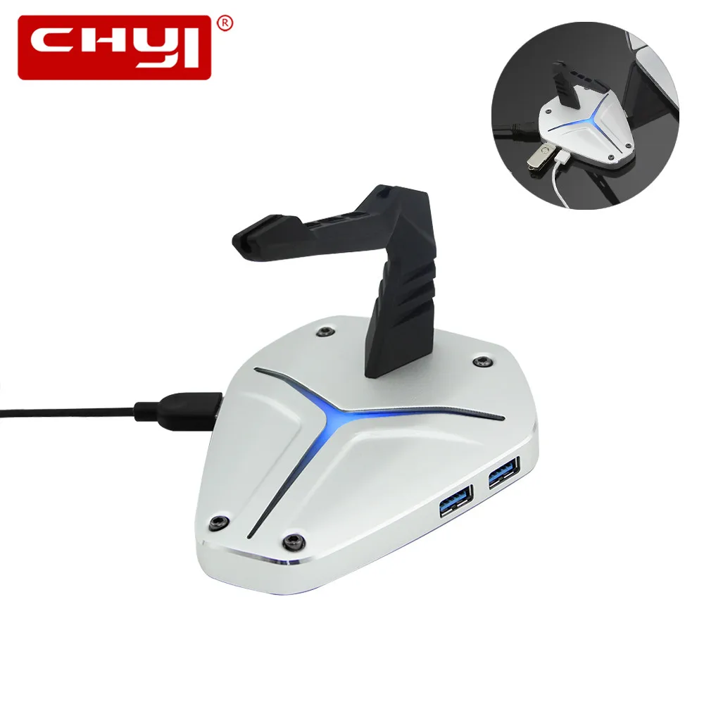 

CHYI USB 3.0 Hub USB-A To 4 Ports USB Hubs With LED Colorful Backlight Mouse Bungee Cord Clip USB Splitter Adapter For Laptop PC