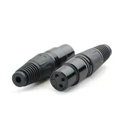 100 шт. черный пушка разъем для микрофона 3-core audio оборудования микрофон разъем XLR Калон гнездо провод бесплатная доставка