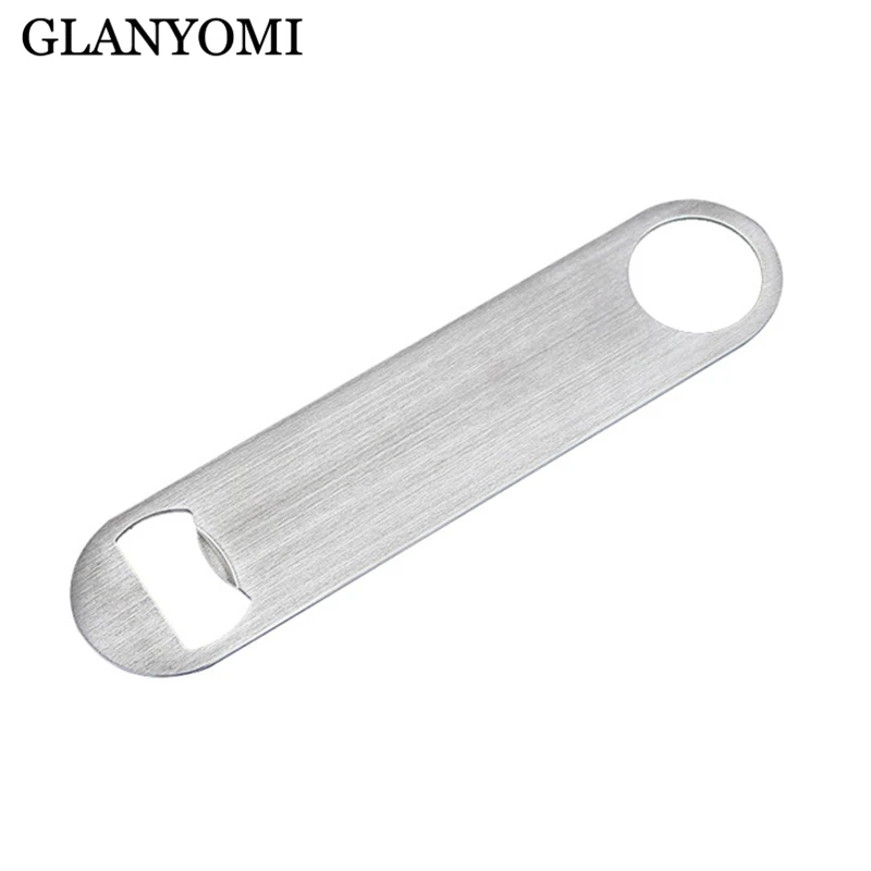 

1pc Durable Beer Bottle Opener Stainless Steel Flat Speed Bottle Cap Opener Remover Bar Blade Kitchen Tool