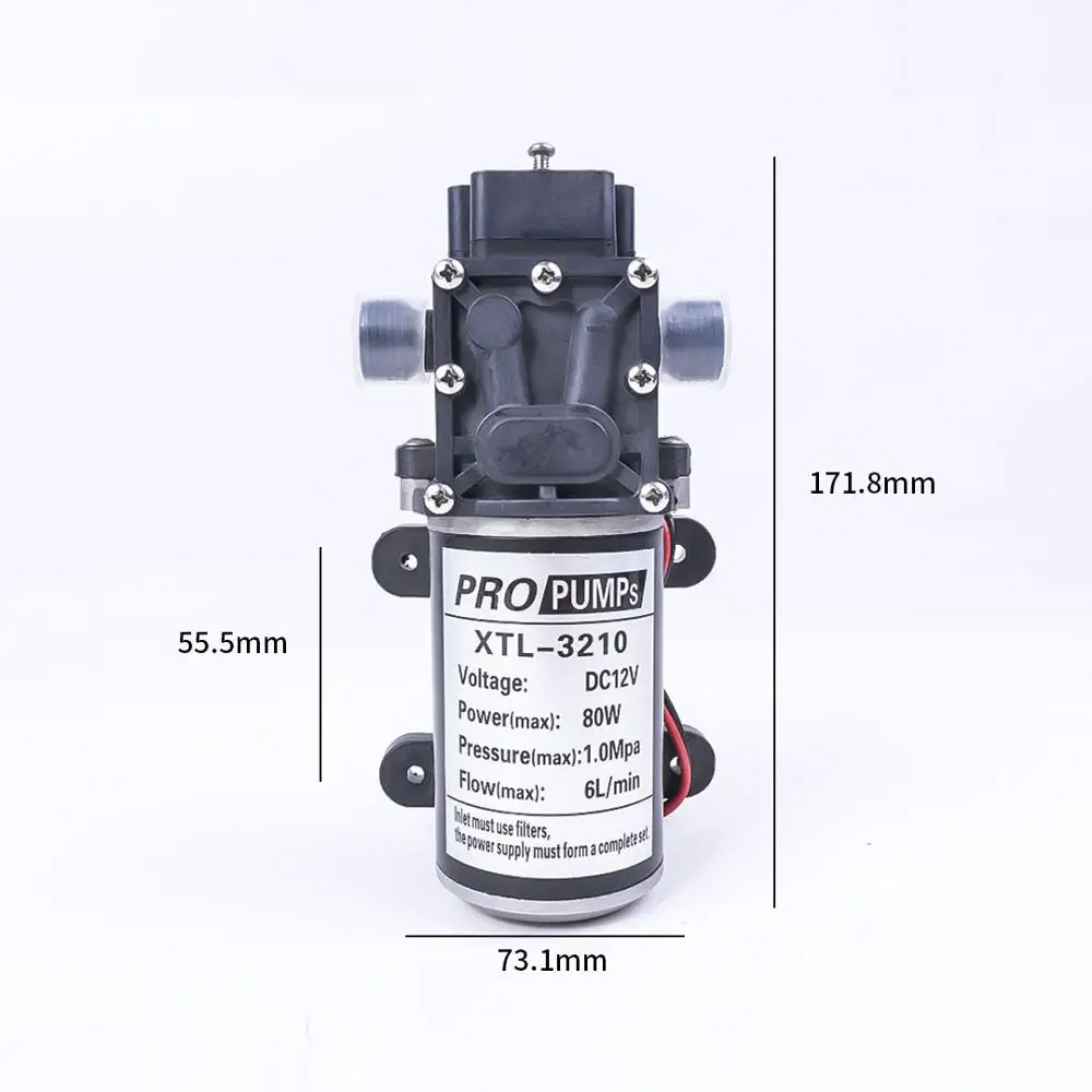 Профессиональный электрический 12V 80W 1.0Mpa 130PSI 6L/мин воды высокой Давление диафрагмы самовсасывающие рефлюксный насос с автоматическим переключателем