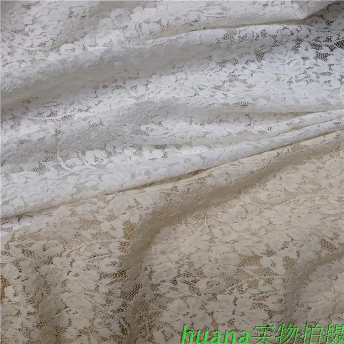 

Free Real Shipping 2019 New Cotton Spandex Lace Dress Cloth Fabric Soft Drape 5 Color Into The Beautiful Elegant Export Orders