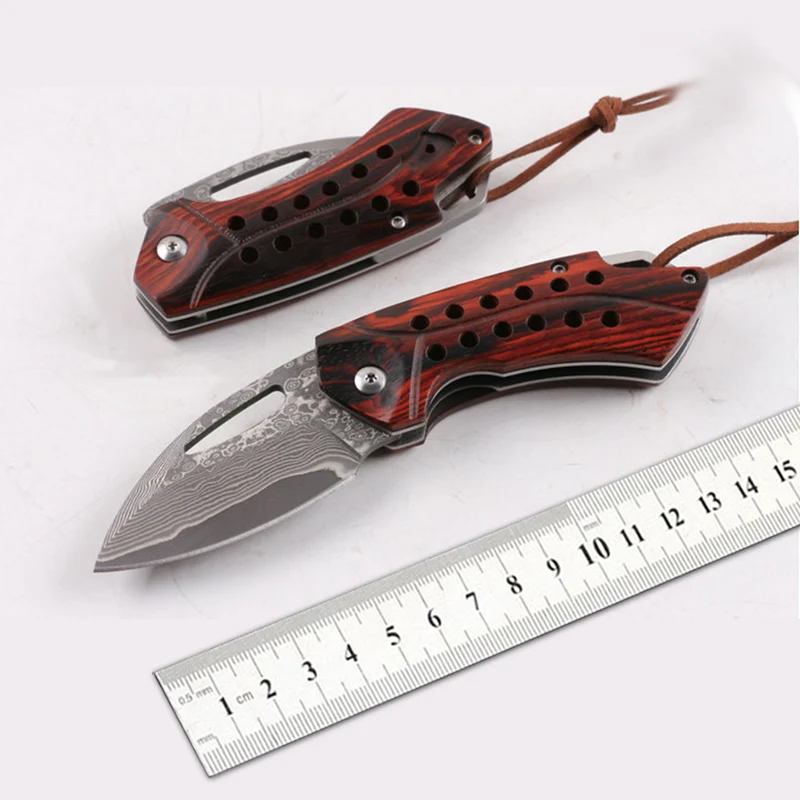 

Free shipping New style a sharp Damascus knife folding knife The rosewood handle Exquisite gift Outdoor survival tools