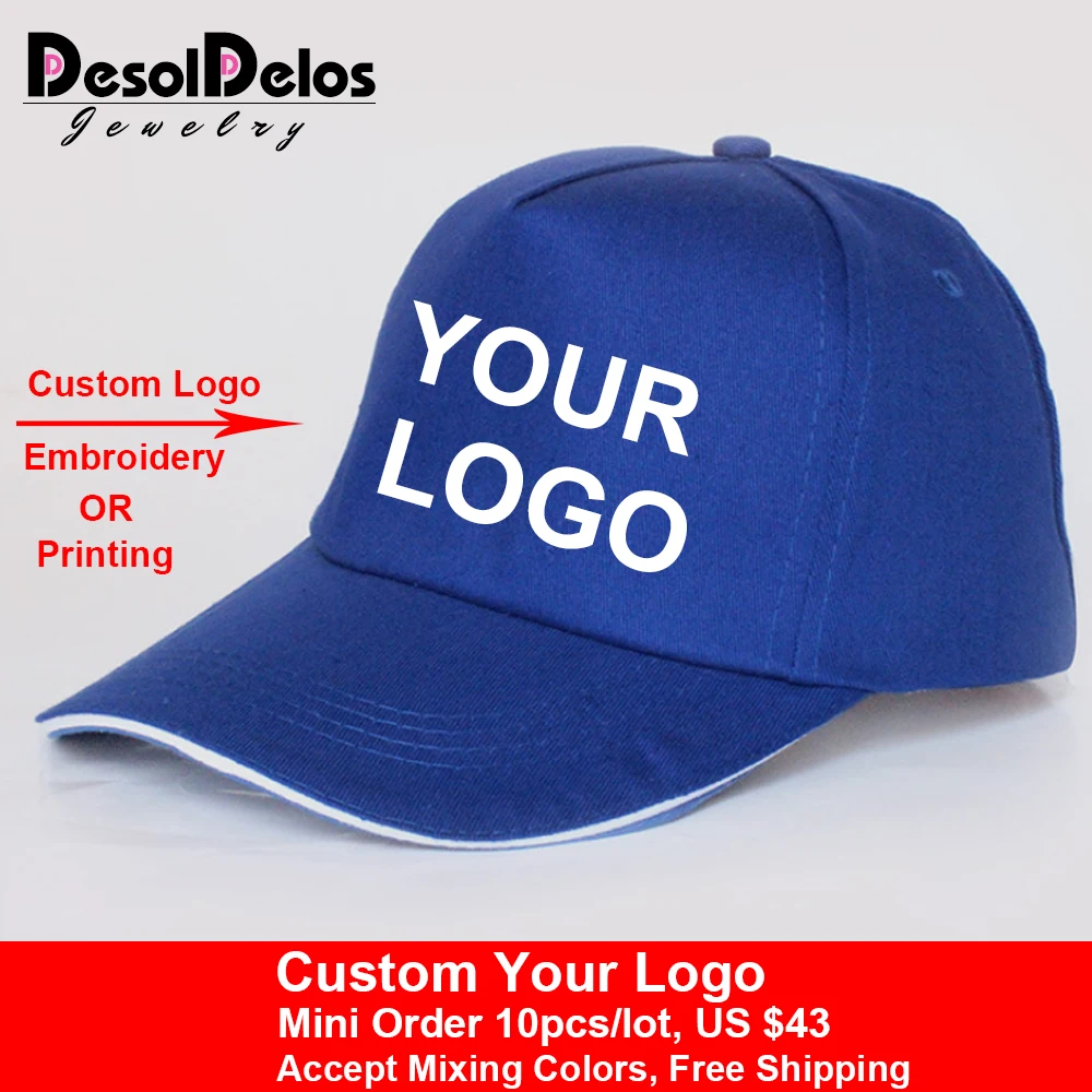 

2019 New Fashion Logo Cotton Baseball Cap Snapback Simple Solid Hats For Men Gorras Bone Masculino 10pcs/lot