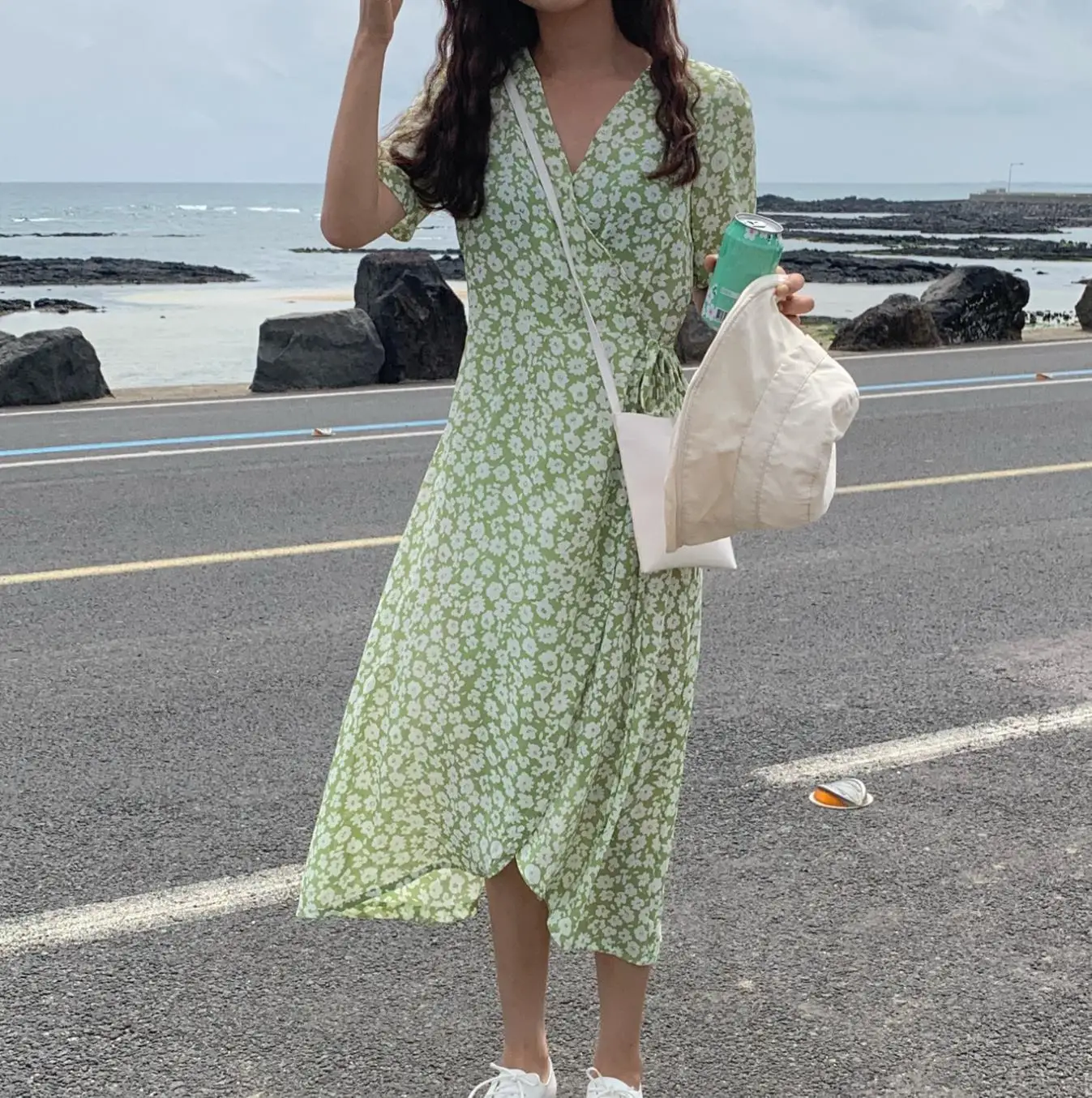 

Elegant flora green party dresses for Women large size short sleeve dress Ladies sexy ruffles strap club dress holiday
