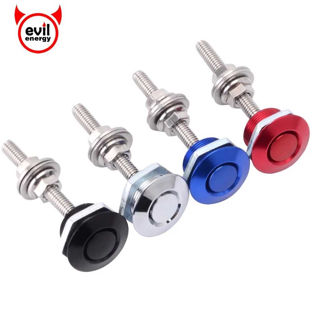 

evil energy Universal 25mm/1.0" Engine Bonnets Lock Push Button Billet Hood Pins Lock Clip Kit Car JDM Style