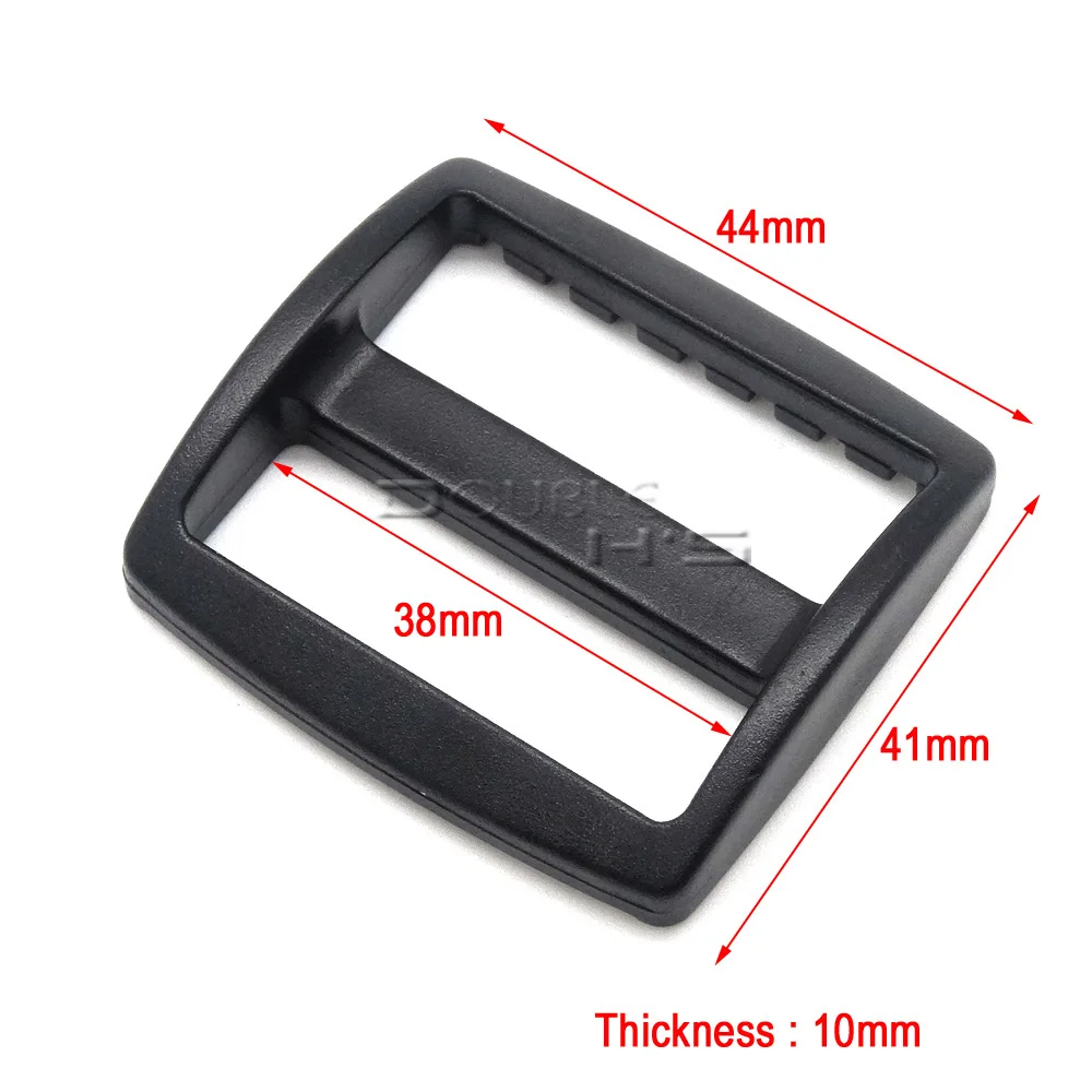 

20pcs/lot 1-1/2" Plastic Tri-Glide Adjust Slider Tri-ring Buckles Backpack Straps Webbing 38mm Black