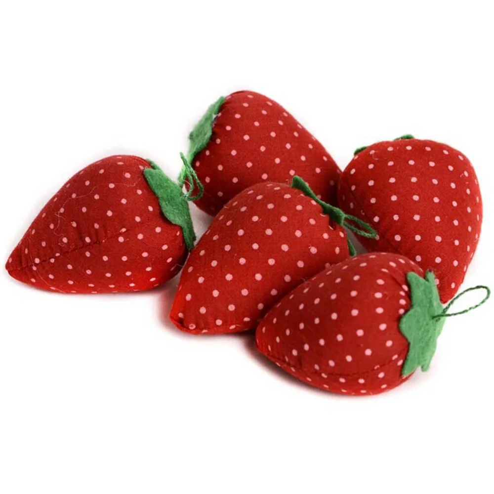 

DIY Sewing Tool Accessary Kit 1PC Novelty Cotton Strawberry Shaped Ball Crafts Sewing Needles Holder Pin Cushion