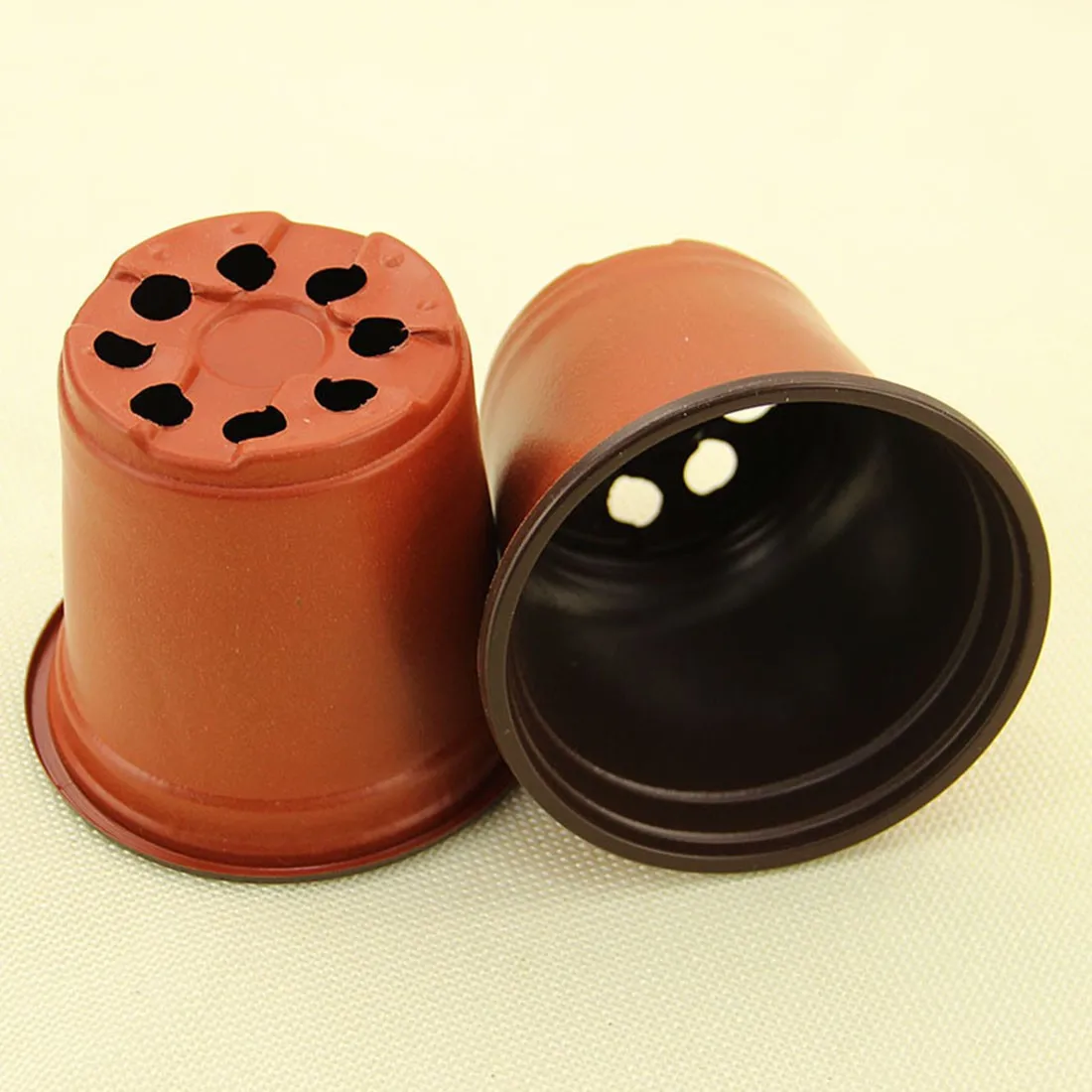 

Practical 20Pcs Plastic Unbreakable Round Flower Pot Nursery pots Planter Home Garden Decor 9 X 8 X 6cm Small Flower Pot
