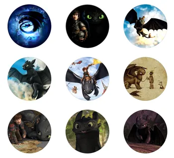 

Hot sale 5pcs16mm20mm25mm AwesomeToothless How to dragon Steampunk Handmade Photo Glass Drop Style Cabochons Jewelry Accessories