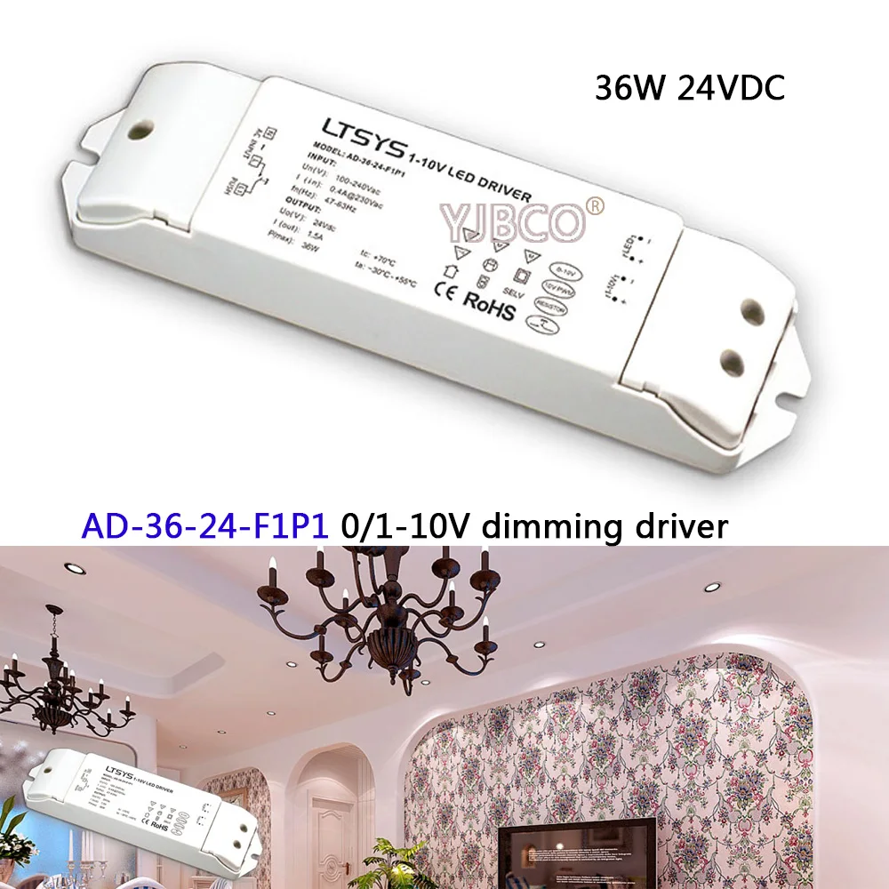 

Free Shipping 0/1-10V led dimming driver;AD-36-24-F1P1;AC100-240V input;24V/1.5A/36W output CV Led Driver