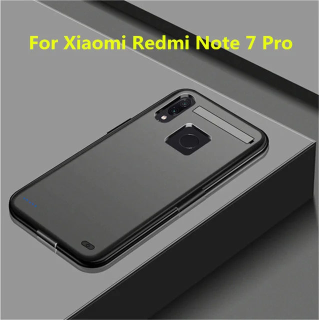 Для Xiaomi Redmi Note 7 Удлинение Банк питания зарядное устройство крышка для Xiaomi Redmi Note 7 Pro внешний блок питания зарядный чехол - Цвет: Black For Note 7 Pro