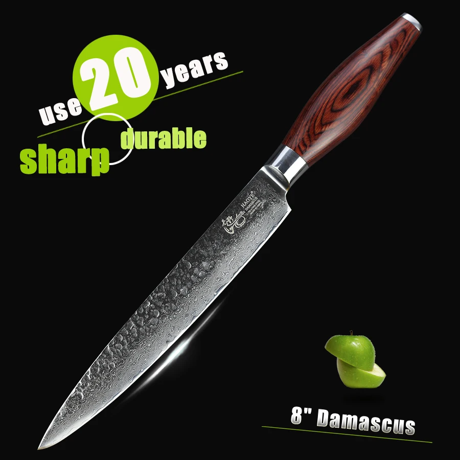 Кухонный нож HAOYE damascus cleaver vg10 японский молоток из нержавеющей стали для сашими