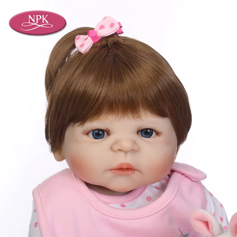 NPK полный Силиконовый Reborn Baby Doll Bathe Toys 57 см реалистичный винил Принцесса Детская кукла-реборн Игрушки для девочек детские игрушки
