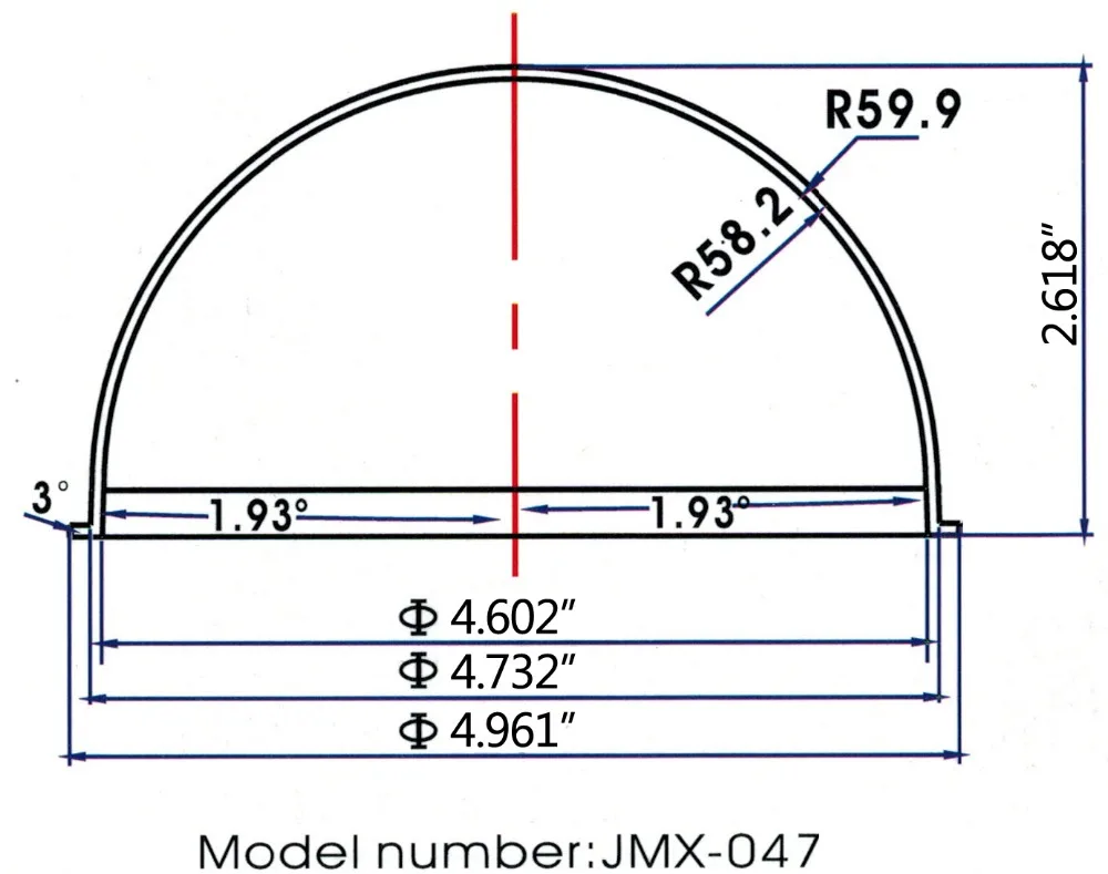JMX 4.7 INCH Acrylic Indoor / Outdoor CCTV Replacement Clear Camera Dome Housing Security Dome Camera Cover