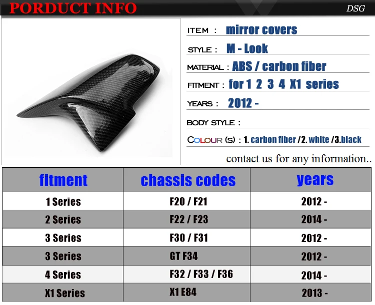 Замена F30 зеркальное покрытие из углеродного волокна/ABS для BMW F20 F22 F23 M3 F30 F31 F34 F32 F33 F36 X1 E84 Боковая дверь зеркало заднего крыла