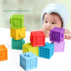 10 шт. захватывающие строительные блоки детские игрушки 13-24 месяцев сенсорные руки мягкие шарики детские массажные с резиновым покрытием