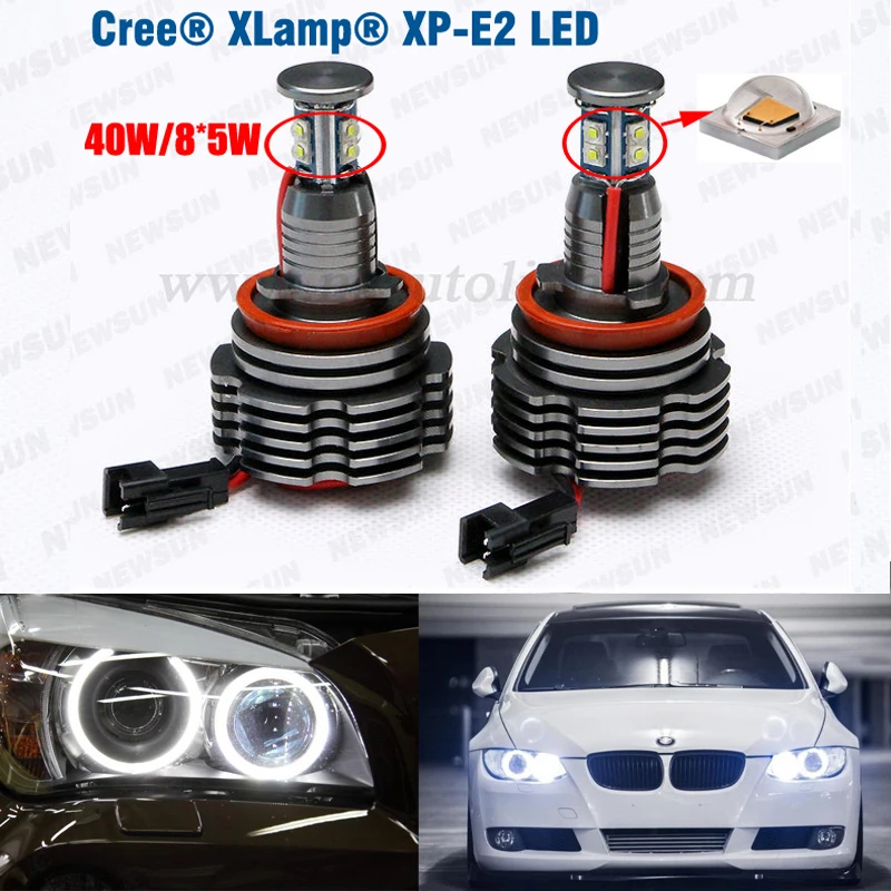 Wholesale 2*40w 80w Cree chip LED angel eyes for BMW E92 H8 fit for E60 E71 E82 E87 E89 E90 E92 E93 H8 led marker canbus Wholesale 2*40w 80w Cree chip LED angel eyes for BMW E92 H8 fit for E60 E71 E82 E87 E89 E90 E92 E93 H8 led marker canbus