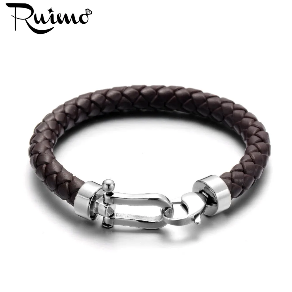 Мужской кожаный браслет из нержавеющей стали 316l|fashion men bracelet|men braceletmen bracelet fashion |