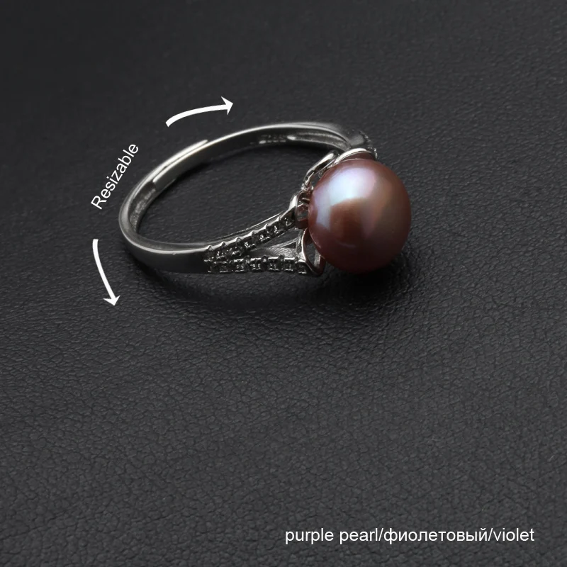 Регулируемое кольцо с натуральным пресноводным жемчугом, ювелирные изделия, обручальные кольца для женщин, 925 пробы серебряные кольца, Прямая поставка