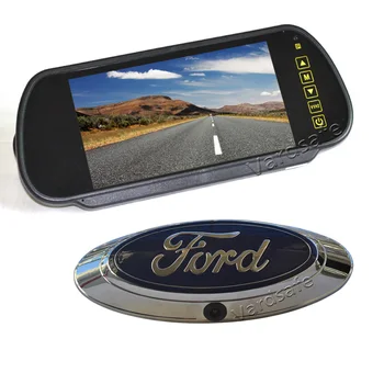 

Vardsafe VS668K | Emblem Reverse Backup Camera + 7 Inch Clip-on Rear View Mirror Monitor for Ford Ranger (2011-2018)