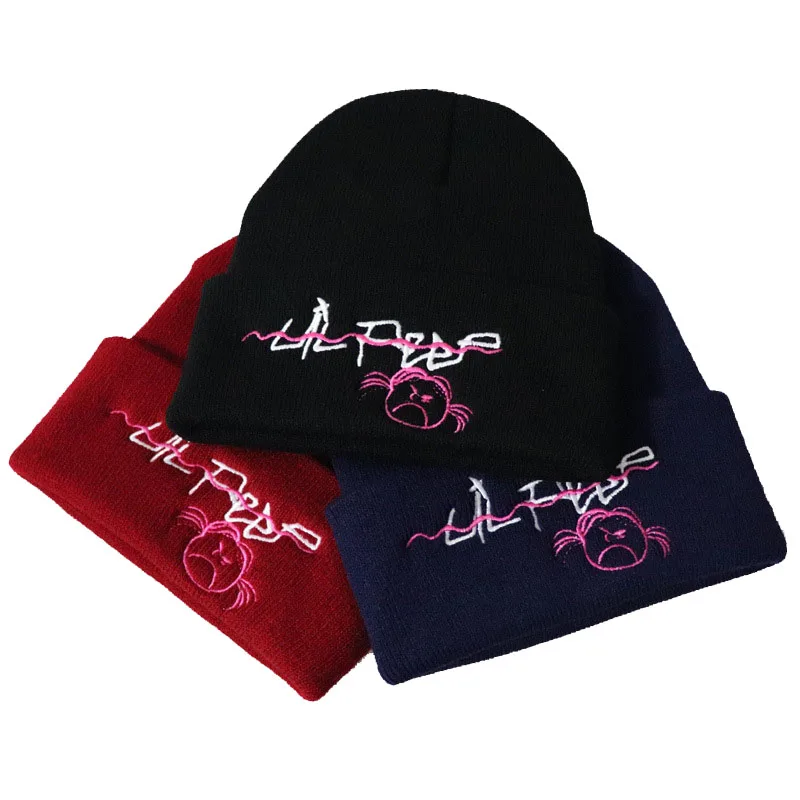 Г. Lil Peep мужские и женские шапочки Модная вязаная зимняя шапка однотонная хип-хоп шапка Skullies капот для мальчиков и девочек Повседневная шапка Прямая поставка