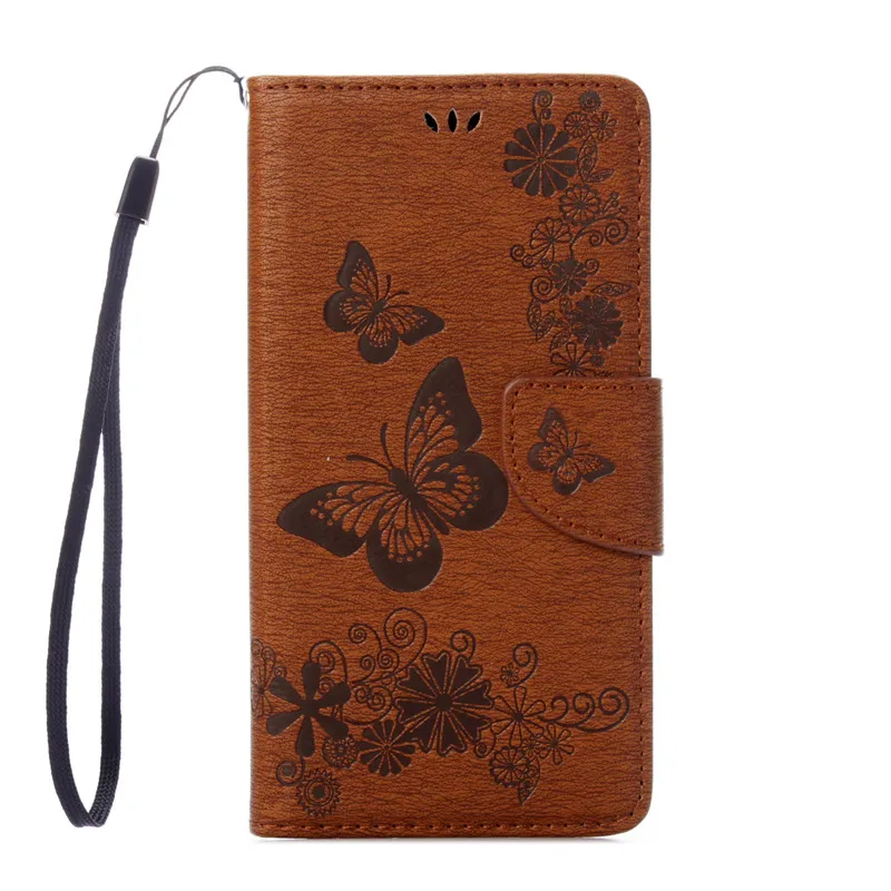 

Duplex Embossing Butterfly Leather Case Flip For Motorola MOTO G4 Plus Case Soft Cover Wallet Holster Lanyard For MOTO G4 Case