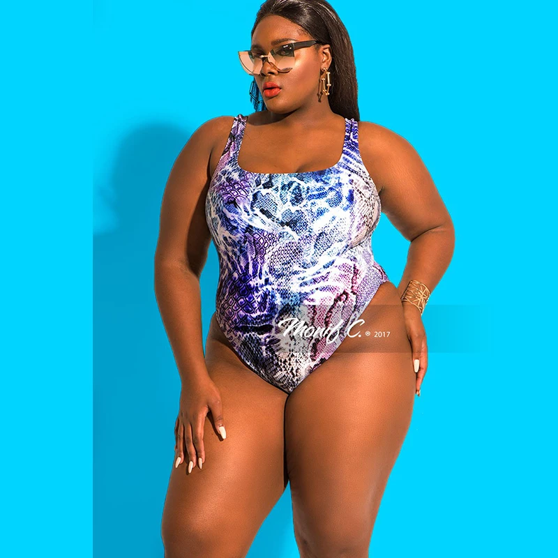 snakeskin plus size swimsuit