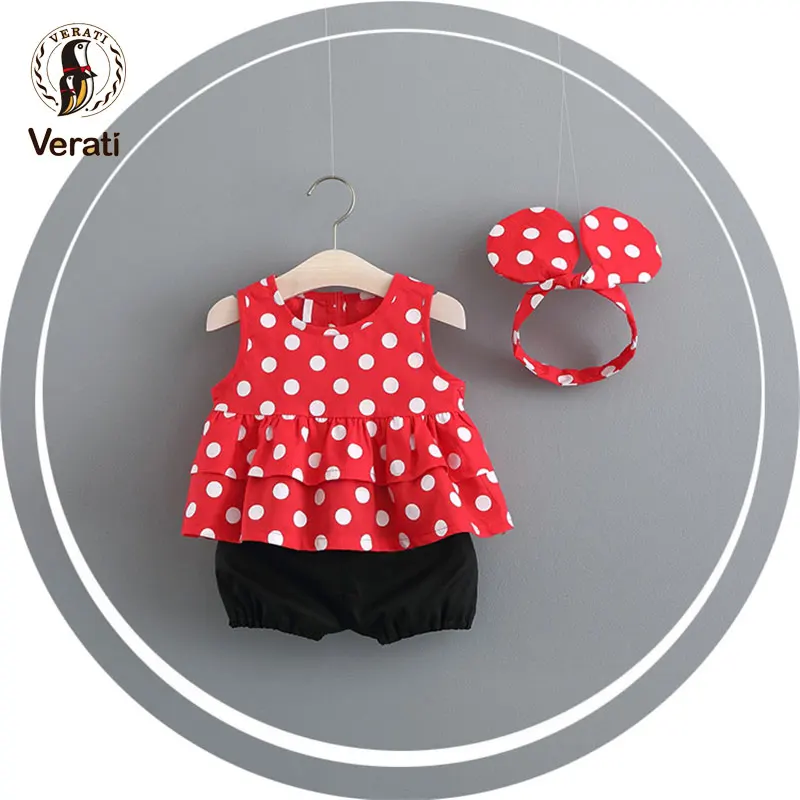 VERATI 2018 новые летние девушки милые без рукавов в горошек шорты + брюки Двойка