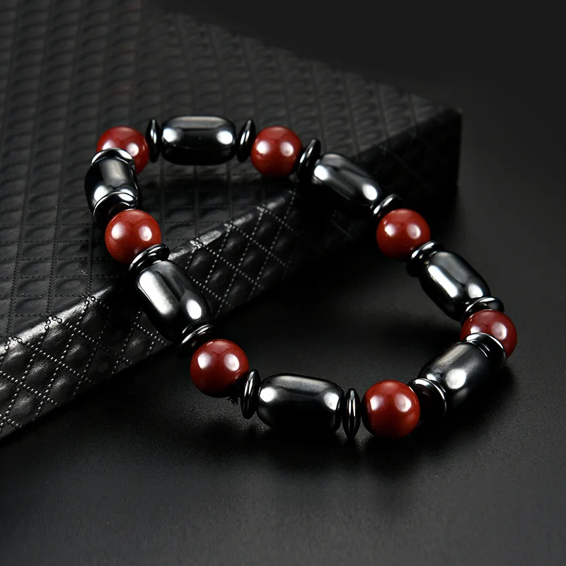 

Fashion Black Gallstone Magnetite Beaded Bracelet Hematite Health Anti Fatigue Bracelets Bangle for Women Jewelry Gift