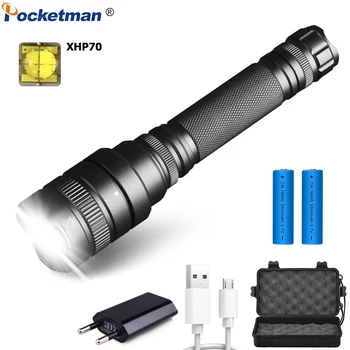 

Powerful LED Flashlight XHP70/XHP50 LED Torch Zoomable 5 Modes Flashlight Waterproof Torch for Outdoor Lighting Camping Working
