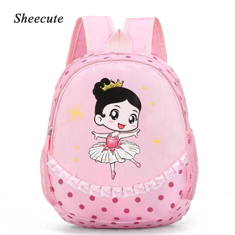 

New Fashion Kids Backpack Girls Dance Latin Ballet Bag Waterproof School Bags Cartoon Print Children School Bag Dance Backpack
