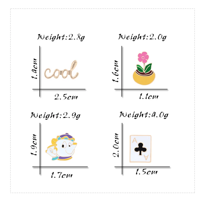 Shshd милый цветок покер Слива Брошь Золотой крутой мультяшный чайник женские куртки лацкан эмаль шпильки металлический значок модные украшения подарок