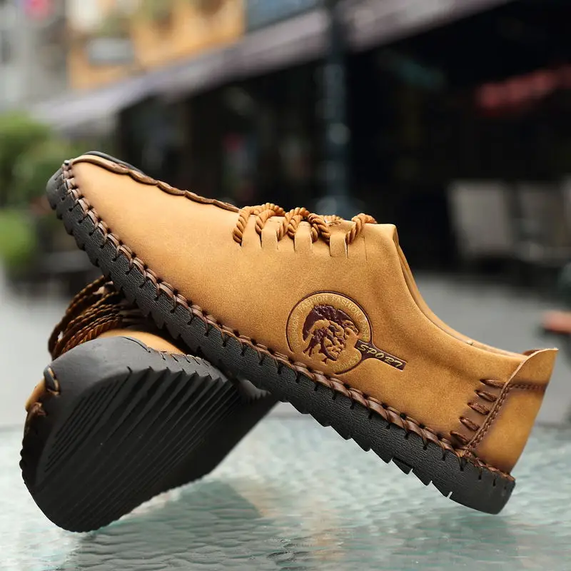 

shoes 2018 New Comfortable Casual Shoes Loafers Men Shoes Quality Split Leather large Men Flats Hot Sale Moccasins Shoes