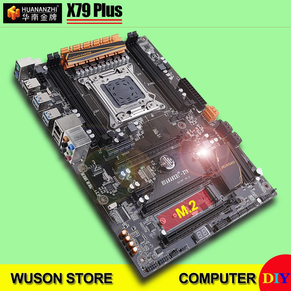 HUANANZHI X79 Plus اللوحة مع M.2 SSD فتحة خصم اللوحة مع 2 SATA3.0 منافذ 3 * PCI-E x16 فتحات دعم 4*16G 1866
