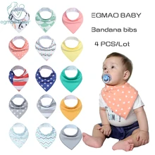 4 шт./лот Детские хлопок нагрудники Дети милые печати мягкого бандана для новорожденных Треугольники шарф младенческой Отрыжка Полотна Слюна Полотенца